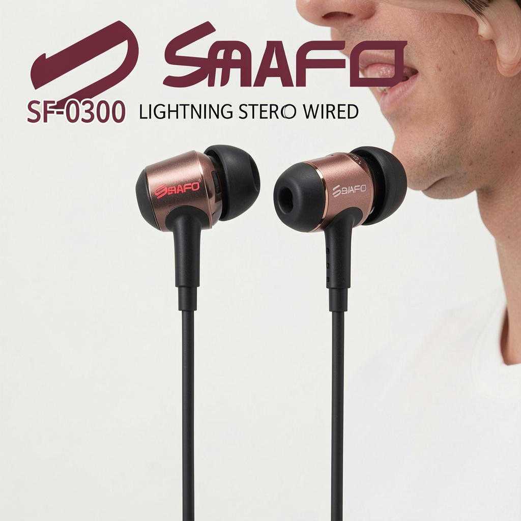 SAAFO SF-0300 LIGHTNING STEREO WIRED EARPHONES